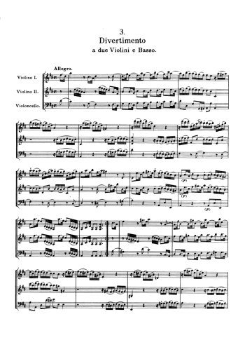 Divertimento N°3 Partitions gratuites